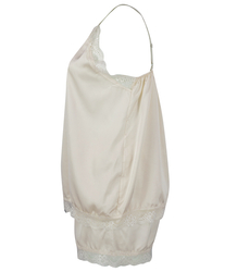 Satin pajama set with lace shorts top petticoat