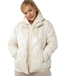 Quilted jacket with pearl sheen and tracksuit inserts ARIA