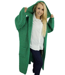 Long warm cardigan sweater thick weave VALERIA