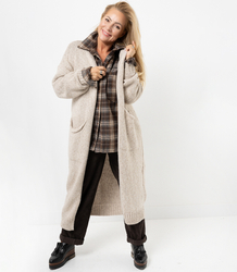 Long warm melange cardigan AURORA