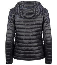 Short transitional quilted jacket with a sachet