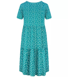 Trapeze summer dress with a white MIDI print