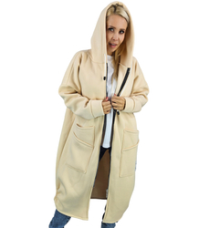 Long women's hoodie. Warm, nice material. Zipper BETH