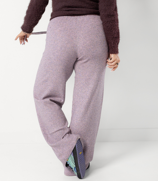 Loose melange knit pants AMELIA