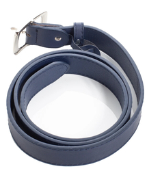 Smooth women's eco leather belt with silver buckle 3 cm