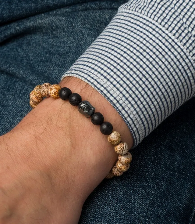 Men's bracelet with natural stones