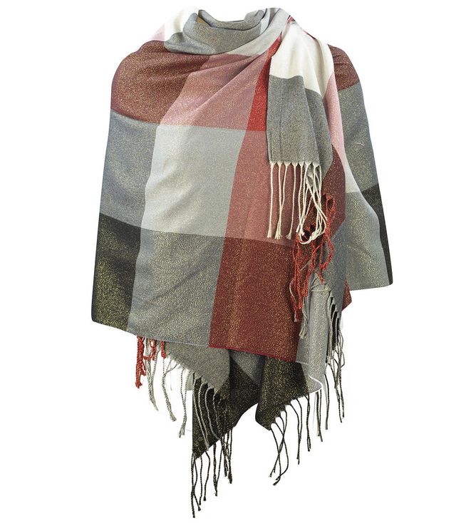 Woven shawl scarf elegant plaid shawl FLASH