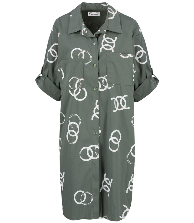 Long shirt, elegant shirt dress, fashionable print, tunic