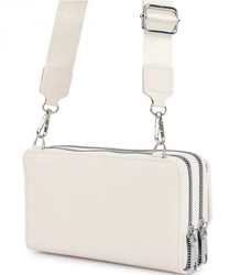 Small rectangular mini clutch bag, 2 compartments, 2 straps