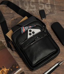 Men's SMALL rectangular padded bag elegant