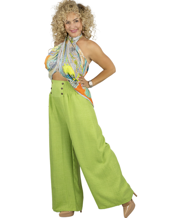 Loose women's palazzo pants wide leg high rise LENA