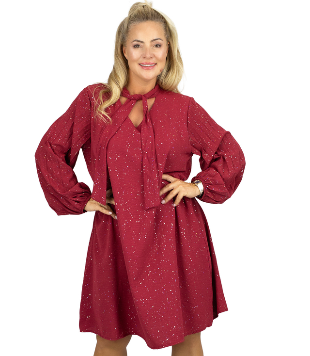 Elegant shiny dress with glamorous binding