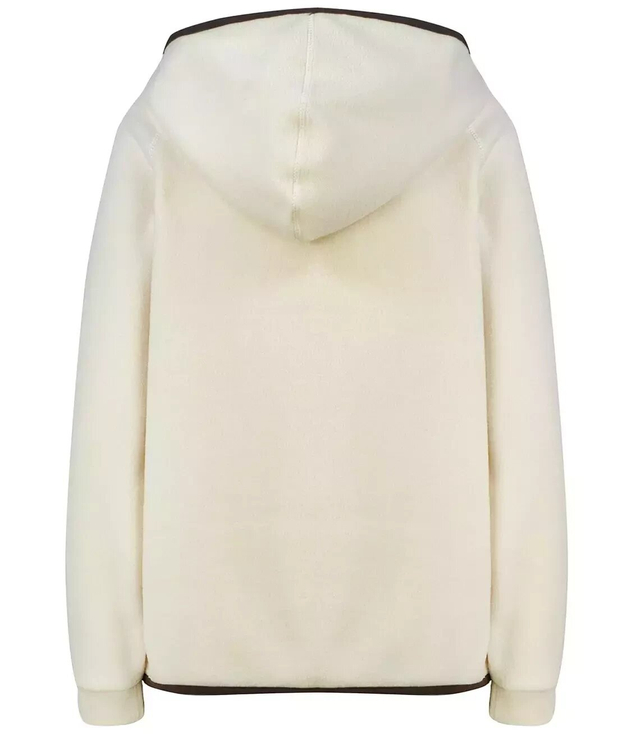 Fleece sweatshirt with a warm hood and fleece hem