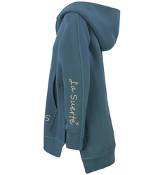 Warm thick sweatshirt with zipped hood pocket