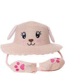 Children's hat with a dog's face and lifting ears