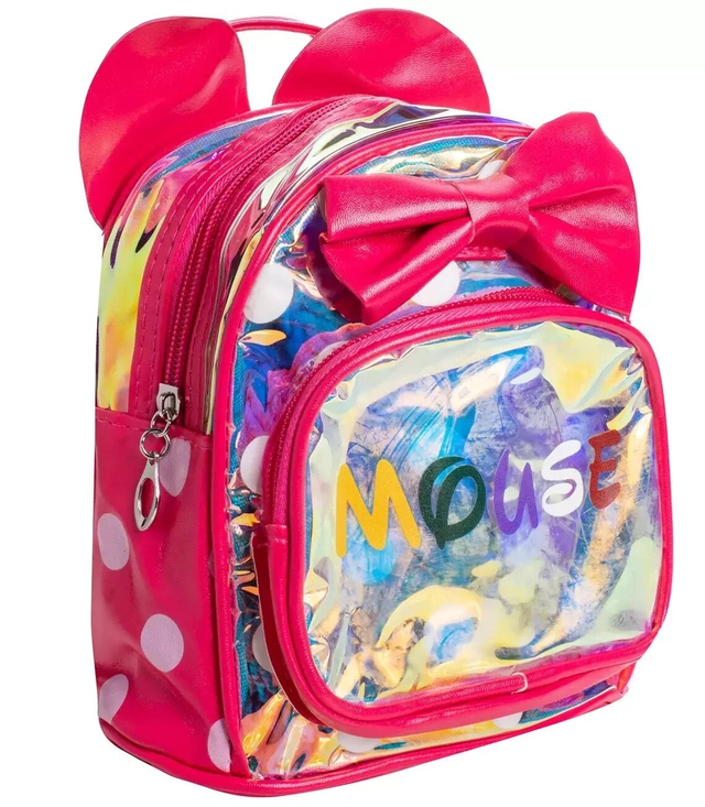 Charming children's holographic backpack MOUSE USZKA