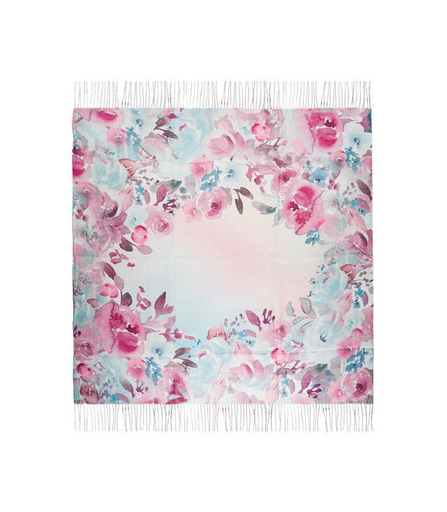 Women's scarf with floral pattern 100x100
