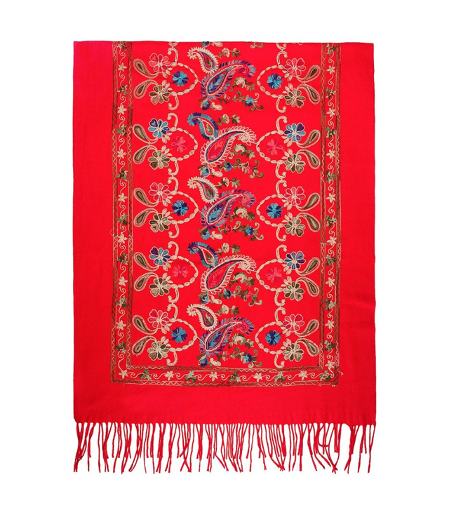 Women's scarf with floral ornament stylish