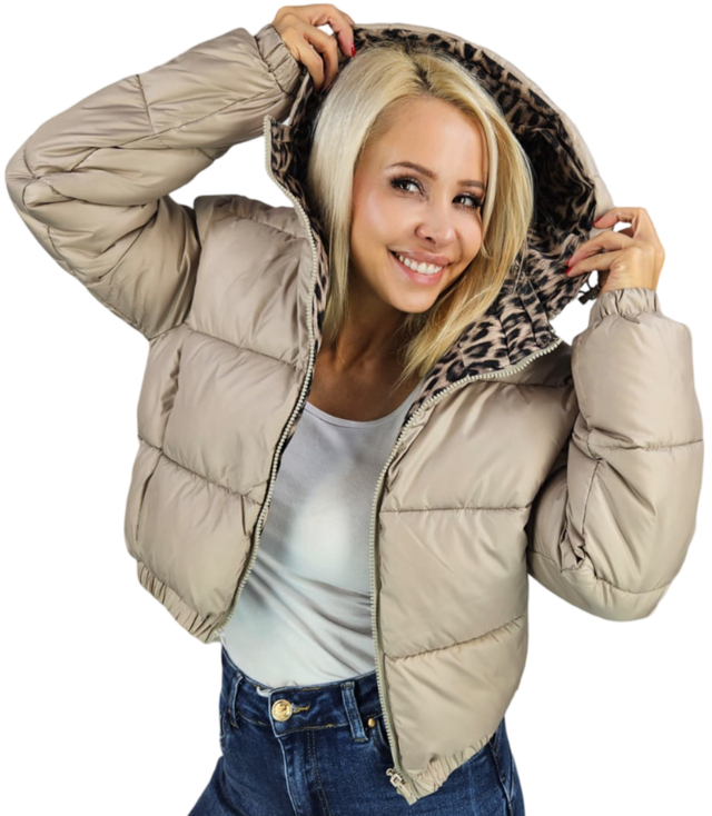 Short reversible leopard bomber jacket Warm Autumn Winter BELLA