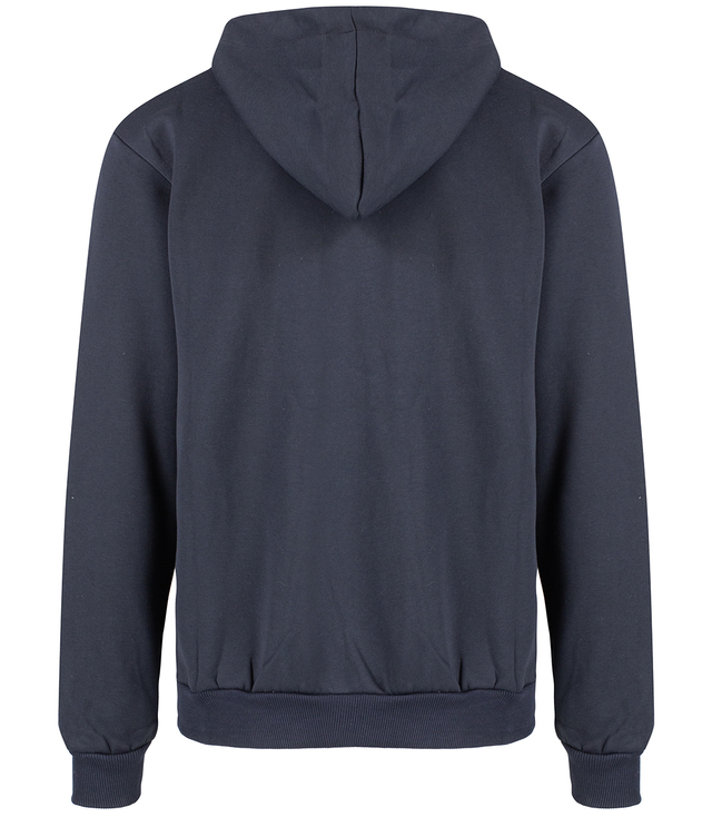 Men's warm unbuttoned hoodie single color with embroidery