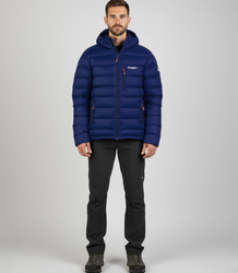 Men's winter quilted jacket with hood 