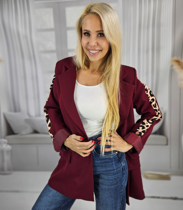 Luźny żakiet marynarka oversize casual w panterkę cętki EVELYN