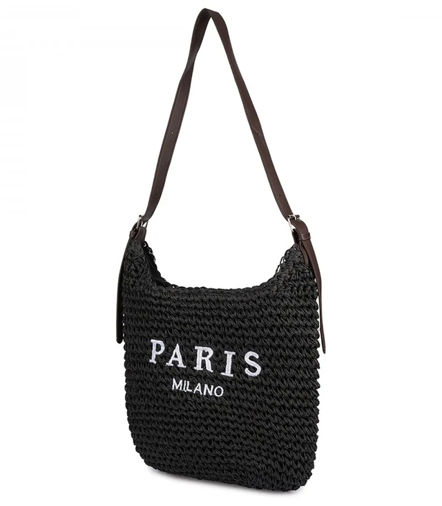 PARIS MILANO braided handbag with eco leather strap