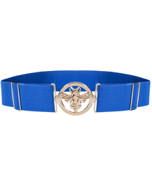 Women's belt with gold bee, adjustable, elastic