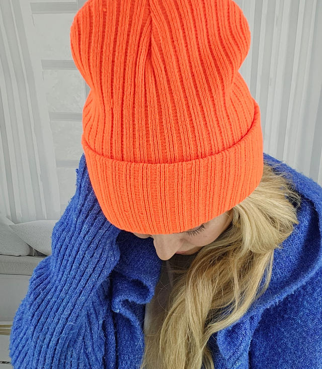 Czapka unisex Uniwersalna Beanie prażkowana dzianina