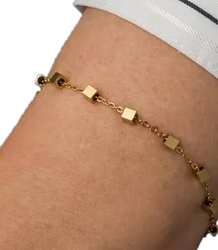 Elegant gold women's steel bracelet