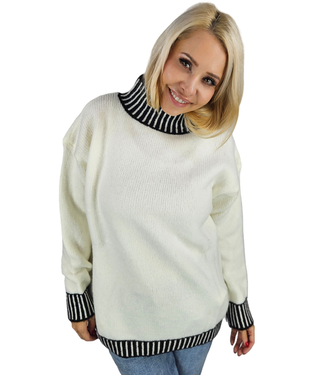 Warm and cozy women's striped sweater autumn winter KEIRA