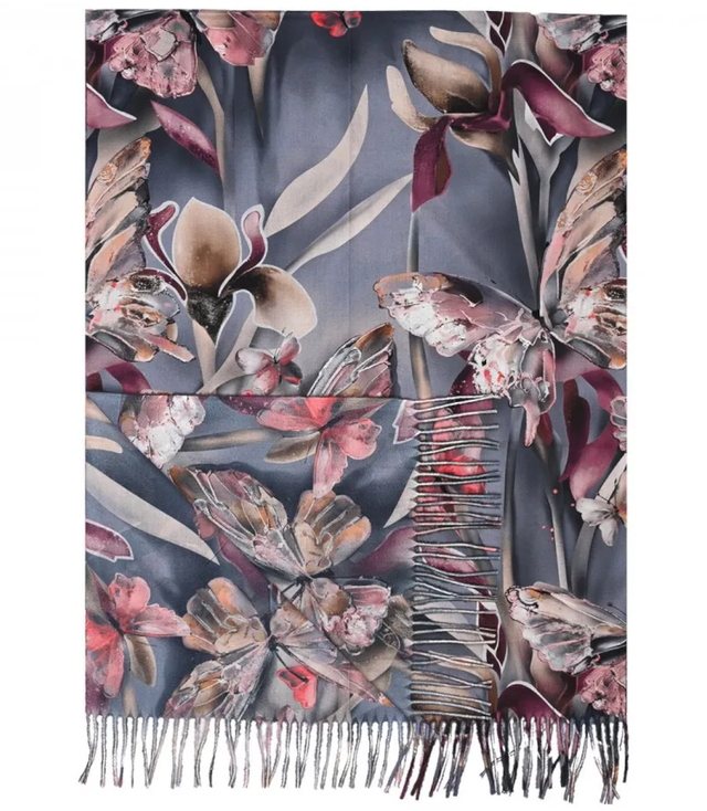 Scarf Scarf tassel warm butterflies soft smooth 180x70 cm