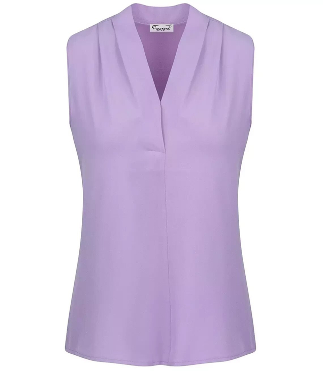 Elegant blouse with a ruffled V-neckline