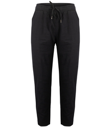 Women's trousers made of delicate cotton, tapered, tied at the waist LENA