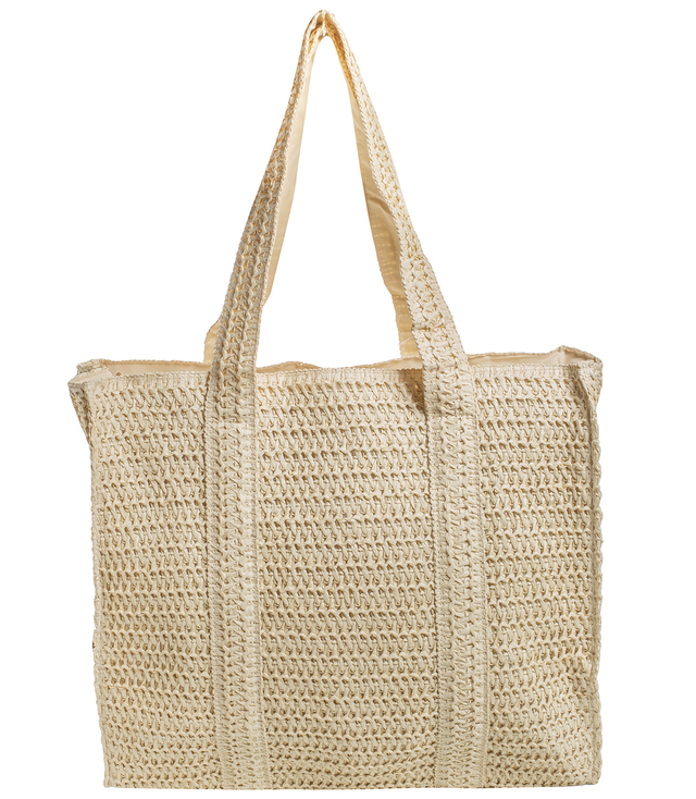 Large summer bag, rectangular, soft woven bag