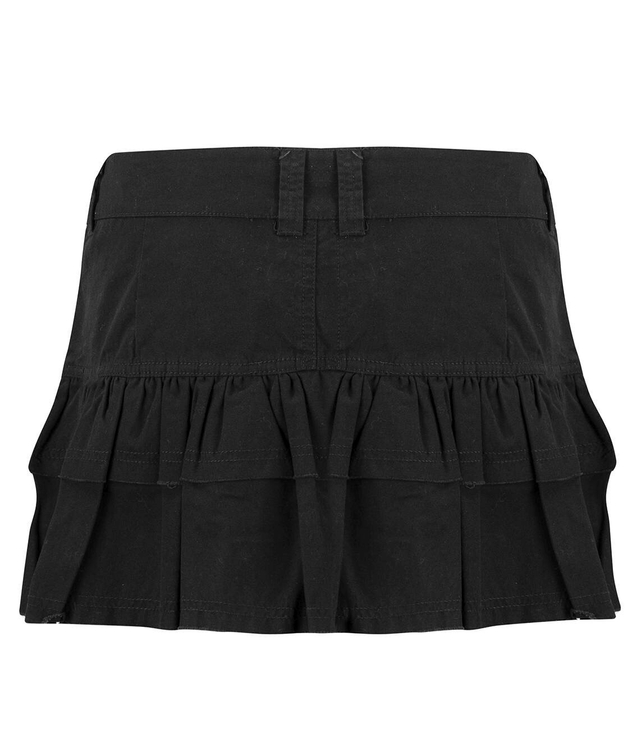 Short mini skirt with ruffles on the hips