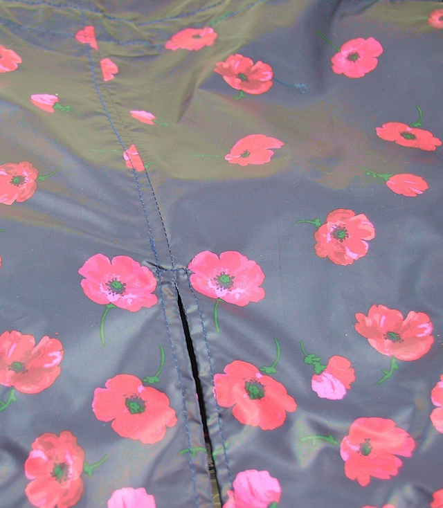 Light short windbreaker parka jacket flowers