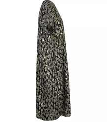 Midi dress with a vegetable print and gold