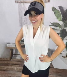 Elegant blouse with a ruffled V-neckline