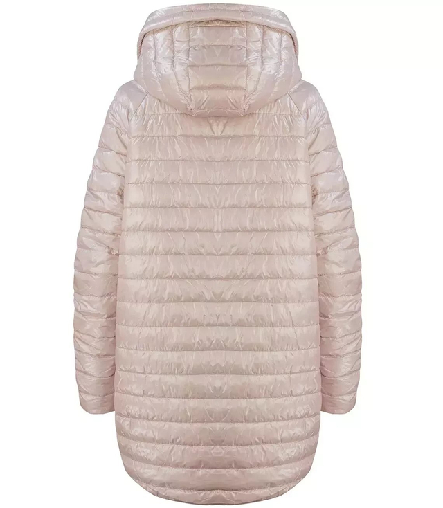 Quilted transitional jacket with ribbed sleeves