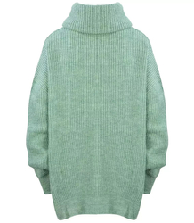 Smooth loose oversize turtleneck sweater