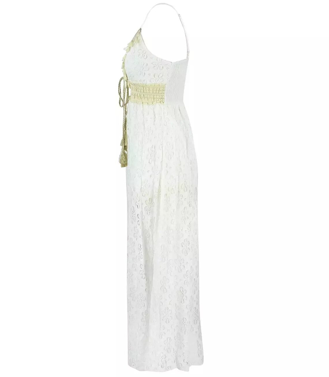 Slit maxi dress with shorts