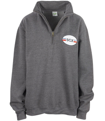 GRAY Loose sweatshirt with a collar and a zipper