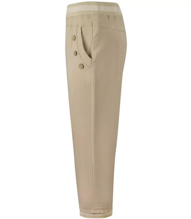 Elastic cropped pants elastic 3/4 stripes