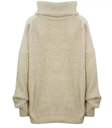 Smooth loose oversize turtleneck sweater