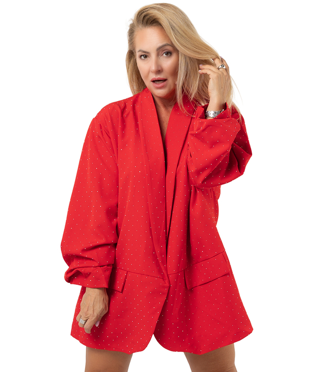 Marynarka oversize ozdobiona kryształkami STARDUST