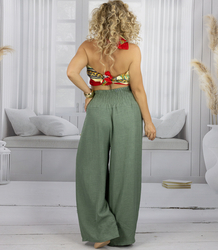 Loose women's palazzo pants wide leg high rise LENA