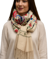 Women's scarf with floral ornament stylish