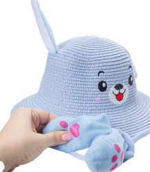 Children's hat with a dog's face and lifting ears