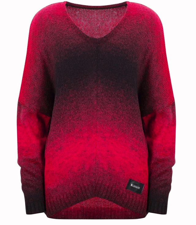 Warm women's oversize sweater beautiful OMBRE